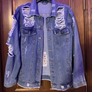 Oversized Ripped Jean Jacket